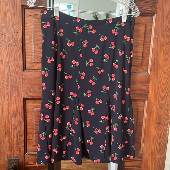 Talbots Dresses & Skirts - Talbots Navy Cherry Print Skirt size 4